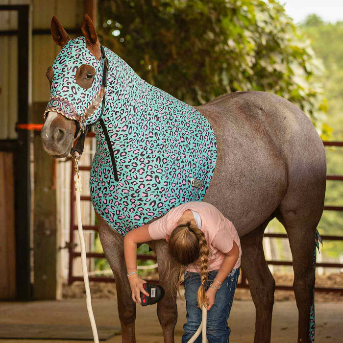 Jeffers Expression Lycra Hood, Party Cheetah - Jeffers - Horse Supplies > Horse Fly Masks