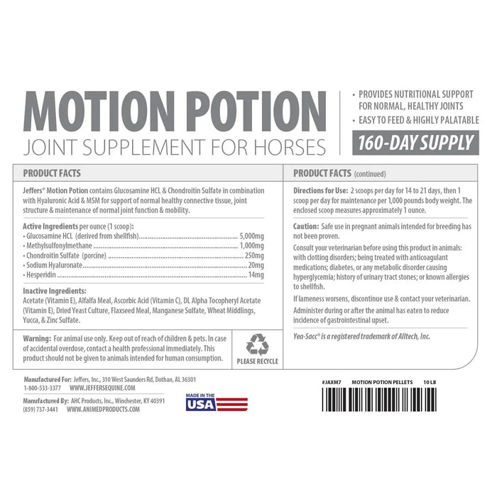 Jeffers Motion Potion Pellets Joint Supplement for Horses - Jeffers - Animal Health & Wellness > Joint Health