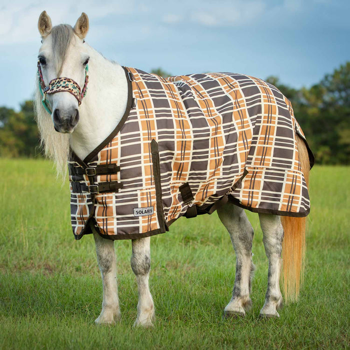 Jeffers Pony Poppins Solaris Turnout Sheet, Brown & Cream Plaid - Jeffers - Horse Supplies > Horse Blankets & Sheets