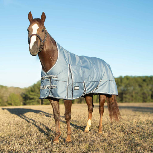 Jeffers Poplar Head Refuge 1200 Denier Turnout Blanket with High Neck, 240 Gram, Hamilton Blue - Jeffers - Horse Supplies > Horse Blankets & Sheets