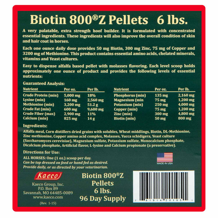 Kaeco Biotin 800 Z Pellets - Jeffers - Animal Health & Wellness > Vitamins & Supplements