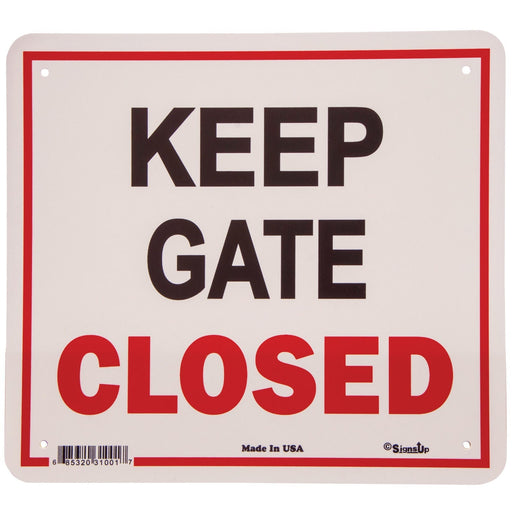 'Keep Gate Closed' Sign, 11.5' x 12.75' - Jeffers - Farm & Ranch Supplies > Stable Supplies