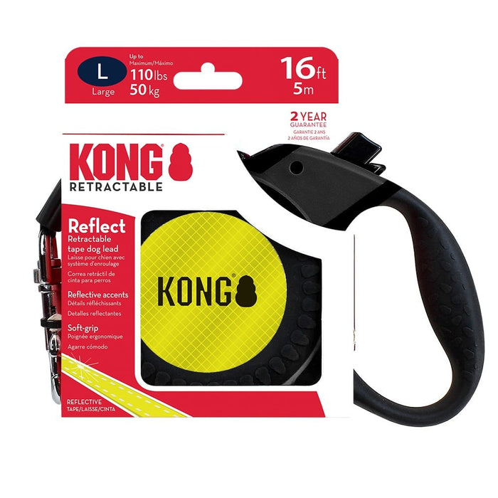 KONG Reflect Retractable Leash - Jeffers - Dog Supplies > Dog Apparel > Dog Collars, Harnesses, & Leashes