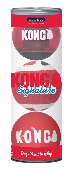 KONG Signature Balls, 3pk Asst LG - Jeffers - Dog Supplies > Dog Toys