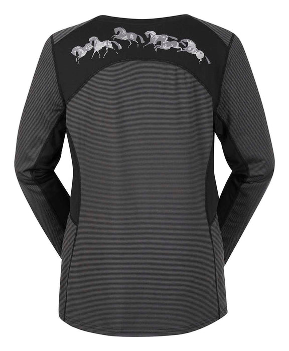 Kerrits Foundation Base Layer Top - Obsidian Stripe 2X 