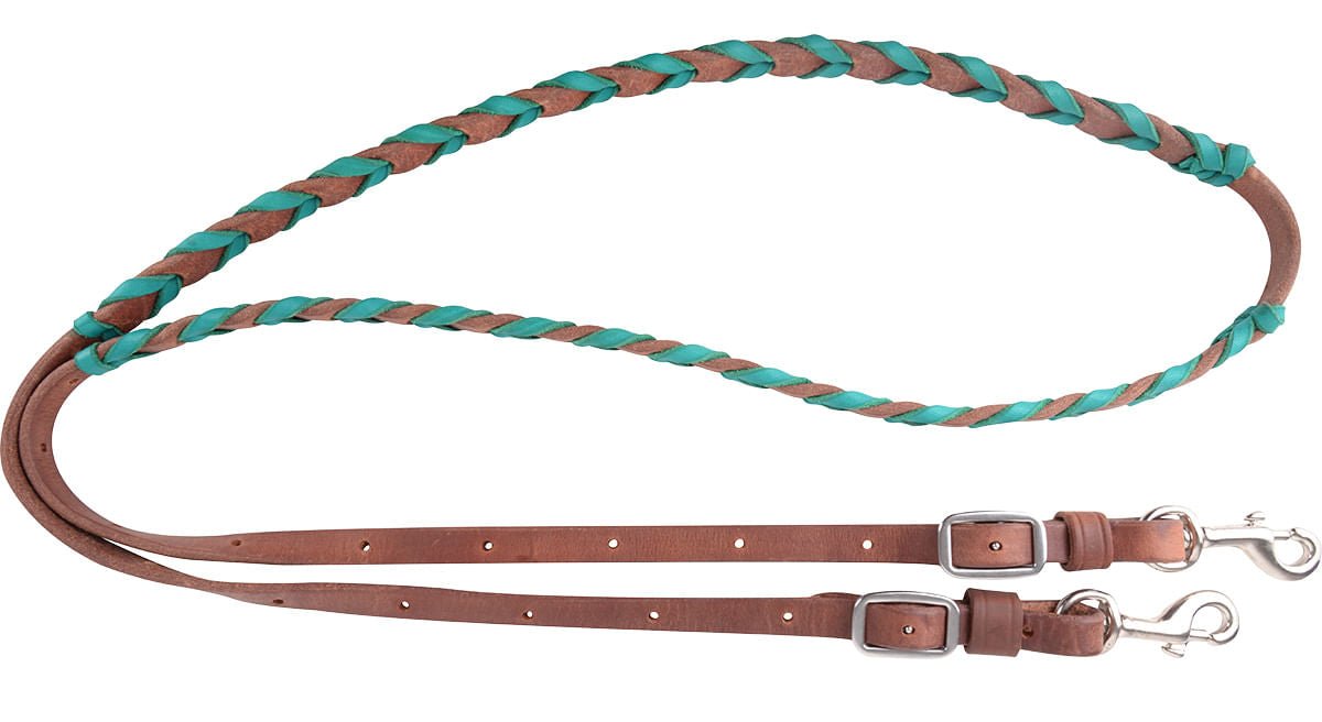 Latigo Leather Laced 5/8' Barrel Reins - Jeffers - Horse Supplies > Horse Tack > Reins