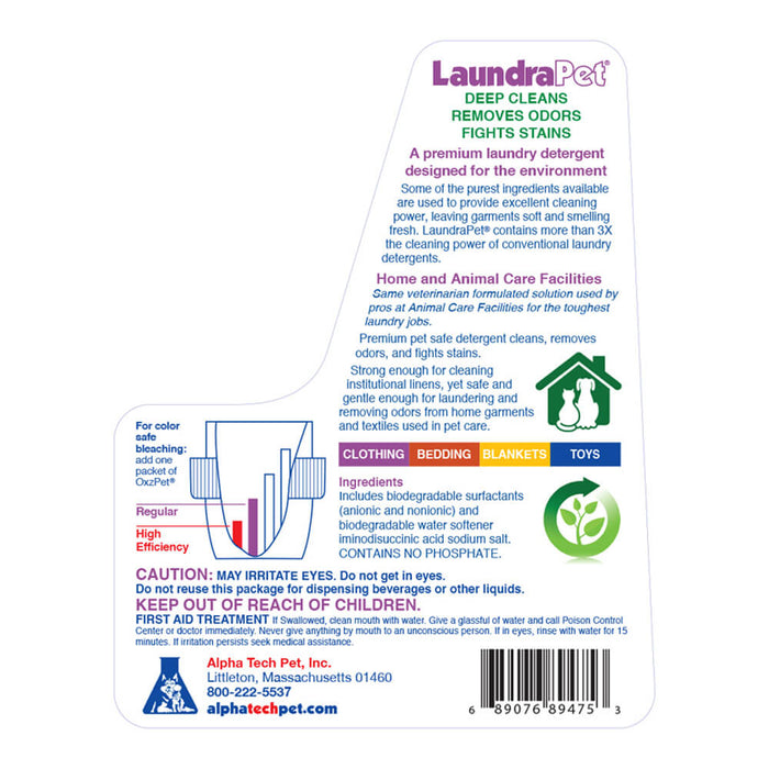 LaundraPet Premium Pet Laundry Detergent Triple Strength, 64 fl oz - Jeffers - Animal & Pet Supplies > Pet Odor & Stain Removers