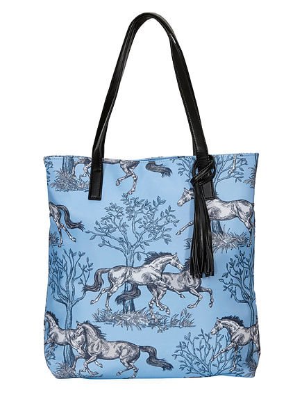 'Lila' Blue Toile Tote - Jeffers - Women > Accessories, Jewelry, Handbags