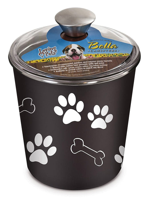 Loving Pets Bella Dog and Cat Treat Canister, Espresso - Jeffers - Animal & Pet Supplies > Pet Bowls, Feeders & Waterers