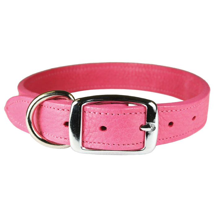 Luxe Leather Dog Collars, 10'-14' - Flamingo 14 in 