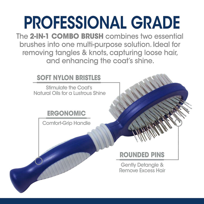 Magic Coat Professional Series 2 - in - 1 Combo Pin and Bristle Brush - Jeffers - Animal & Pet Supplies > Pet Grooming > Pet Combs & Brushes