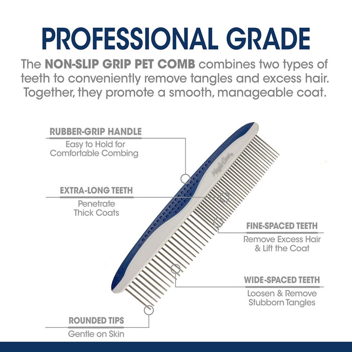 Magic Coat Professional Series Non - Slip Grip Pet Comb - Jeffers - Animal & Pet Supplies > Pet Grooming > Pet Combs & Brushes