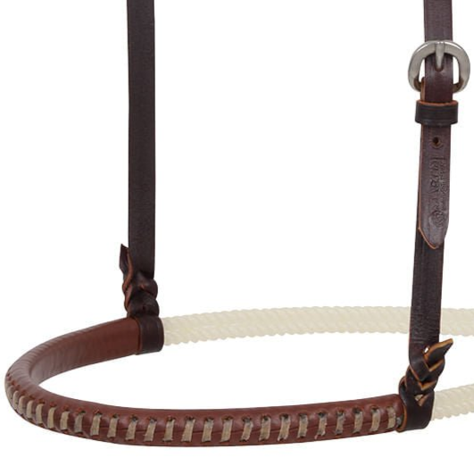 Martin Saddlery Double Rope Noseband with Laced Harness Cover, Natural