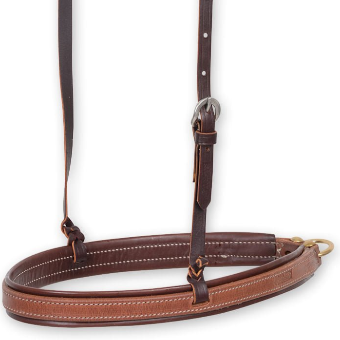 Martin Saddlery Stitched Harness Leather Noseband with Latigo Liner, Natural