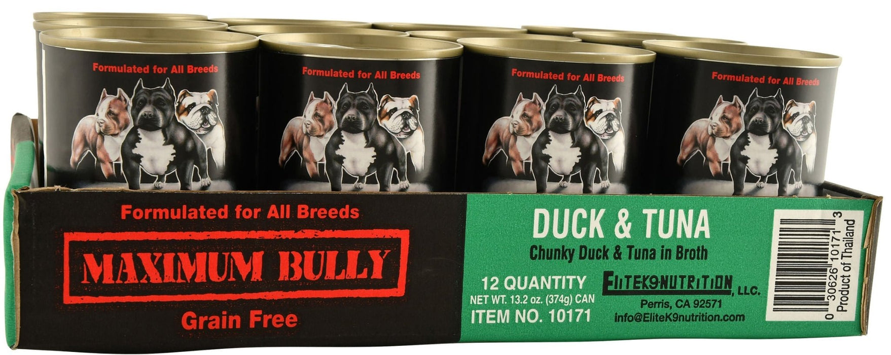 Maximum Bully Chunky Duck & Tuna in Broth, 13.2 oz - Jeffers - Dog Supplies > Dog Food > Wet Dog Food