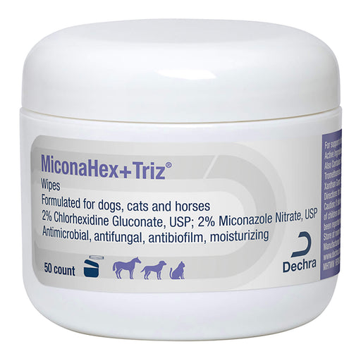 MiconaHex+Triz Wipes, 2.25' round, 50 ct jar - Jeffers - Animal Health & Wellness > Medical Supplies