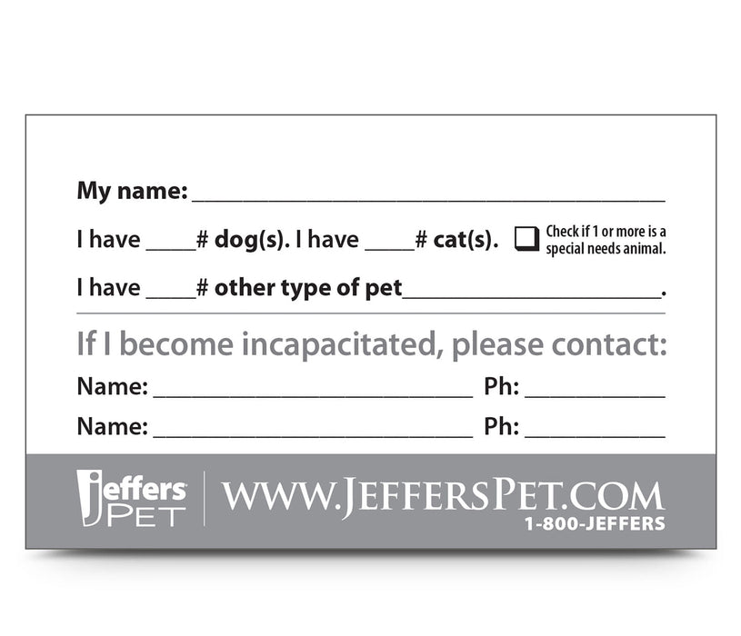 My Pet Is Home Alone! Wallet Cards - Jeffers - Animal & Pet Supplies > Pet ID Tags