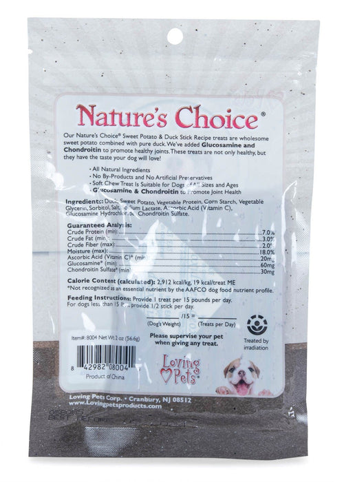 Nature's Choice Sweet Potato & Duck Meat Sticks, 2 oz - Jeffers - Dog Supplies > Dog Treats