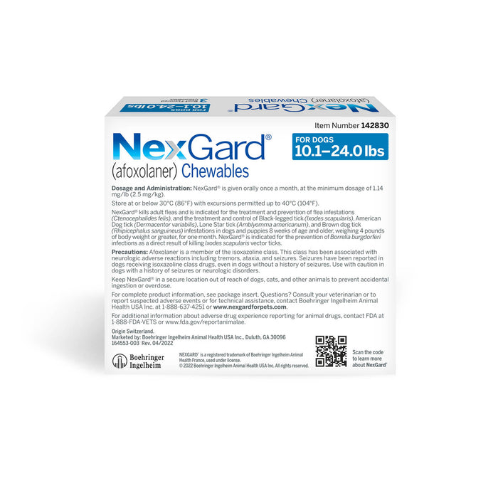 NexGard Flea and Tick Chewables for Dogs - Jeffers - Animal Health & Wellness > Flea & Tick Control