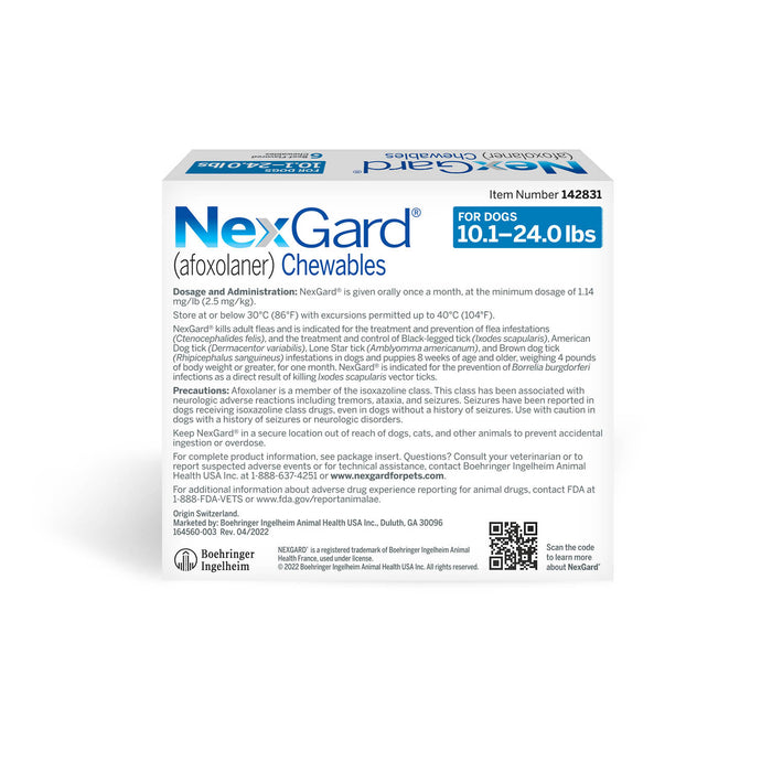 NexGard Flea and Tick Chewables for Dogs - Jeffers - Animal Health & Wellness > Flea & Tick Control