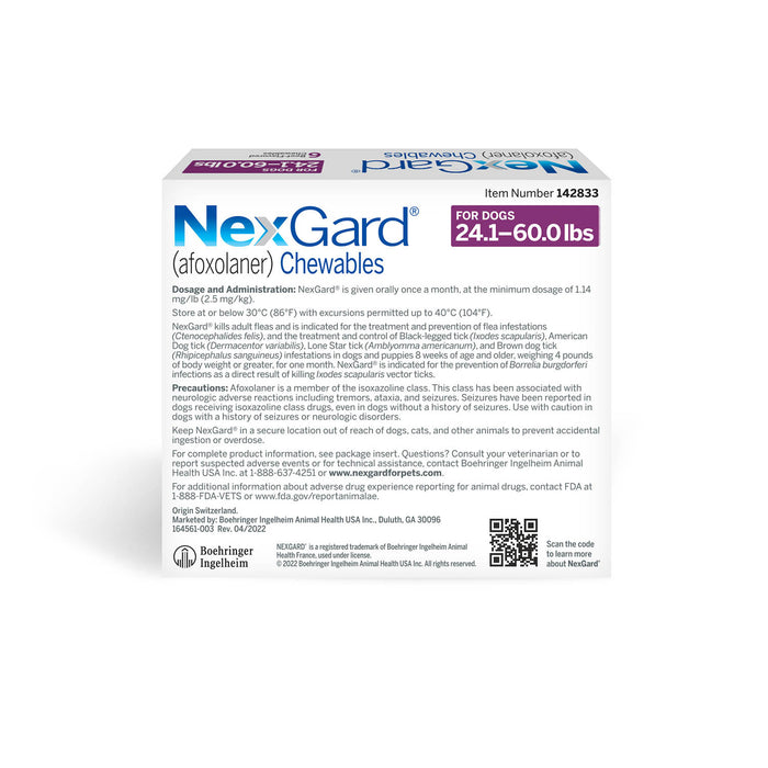 NexGard Flea and Tick Chewables for Dogs - Jeffers - Animal Health & Wellness > Flea & Tick Control