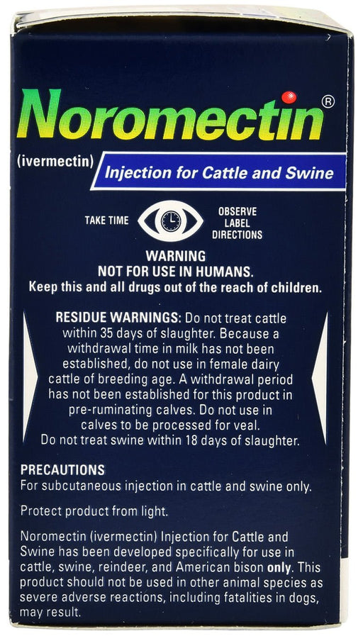 Noromectin Injectable Cattle & Swine Wormer (1% Ivermectin) - Jeffers - Animal Health & Wellness > Medicine