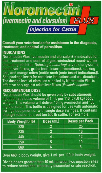 Noromectin Plus Injection Cattle Dewormer - Jeffers - Animal Health & Wellness > Medicine