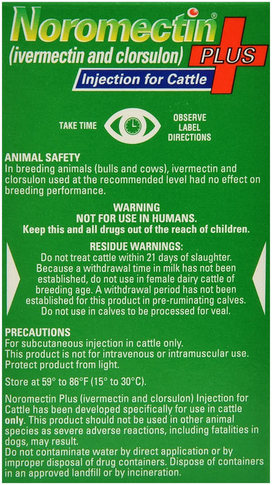 Noromectin Plus Injection Cattle Dewormer - Jeffers - Animal Health & Wellness > Medicine