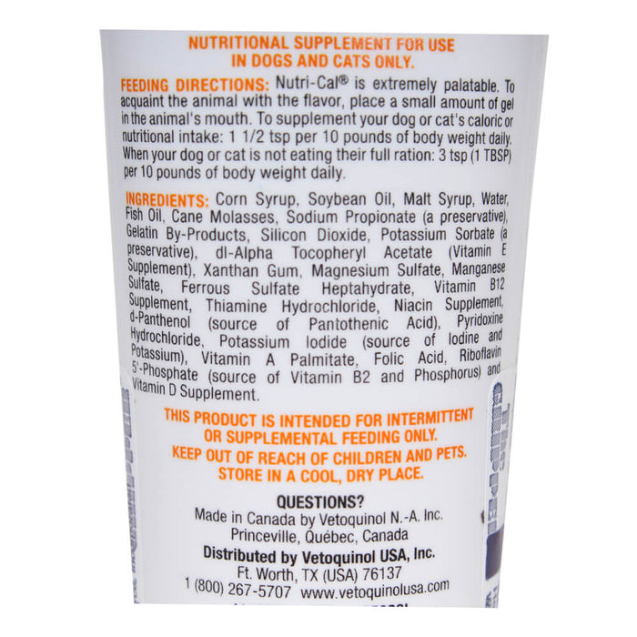 Nutri - Cal High - Calorie Nutritional Supplement for Dogs and Cats, 4.25 oz - Jeffers - Animal Health & Wellness > Vitamins & Supplements