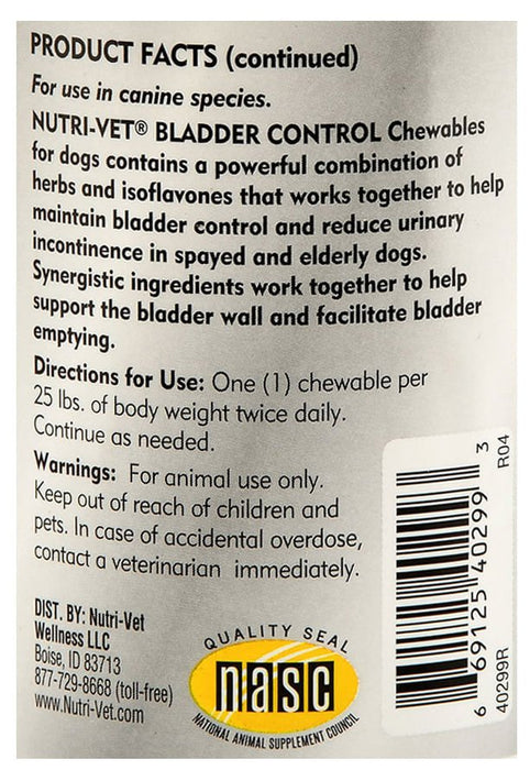 Nutri - Vet Bladder Control Chewables for Dogs - Jeffers - Animal & Pet Supplies > Pet Training Aids