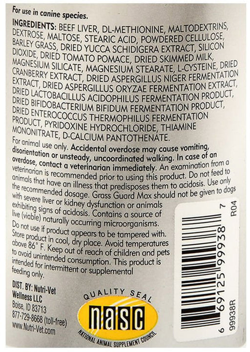 Nutri - Vet Grass Guard Max for Dogs Liver Flavor Chewables - Jeffers - Animal Health & Wellness > Vitamins & Supplements