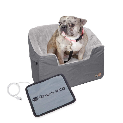 K&H Pet Products Bucket Booster Pet Seat Heated Knockdown Color Gray