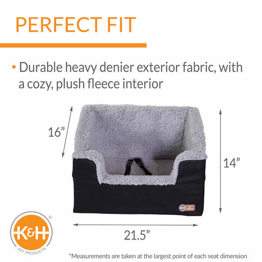 K&H Pet Products Bucket Booster Pet Seat Rectangle Knockdown Color Black/Gray