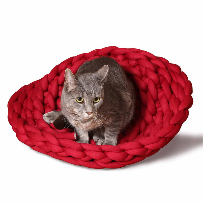 K&H Pet Products Knitted Pet Bed Color Red