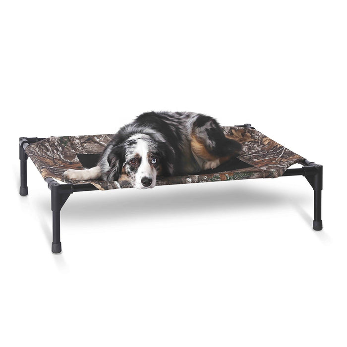 K&H Pet Products Original Pet Cot Elevated Dog Bed Realtree Edge Color Camo/Black