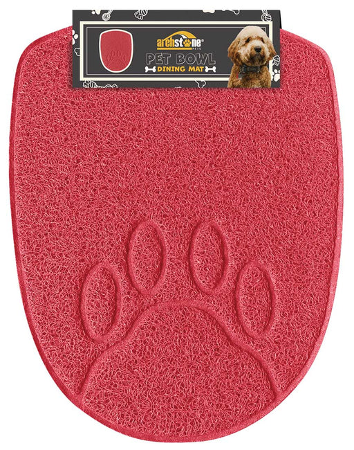 Pet Bowl Dining Mat Red Shield - Jeffers - Dog Supplies > Dog Supplies