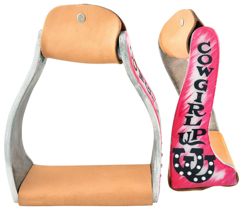 Pink Showman Cowgirl Up Stirrups - Jeffers - Horse Supplies > Horse Tack > Stirrups