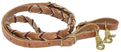 Poplar Head Premium Harness Leather Laced Barrel Rein, 3/4' x 7' - Jeffers - Horse Supplies > Horse Tack