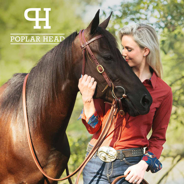 Poplar Head Saddlery Oiled Doubled & Stitched Harness Leather Split Reins, 5/8' x 8' - Jeffers - Horse Supplies > Horse Tack > Reins