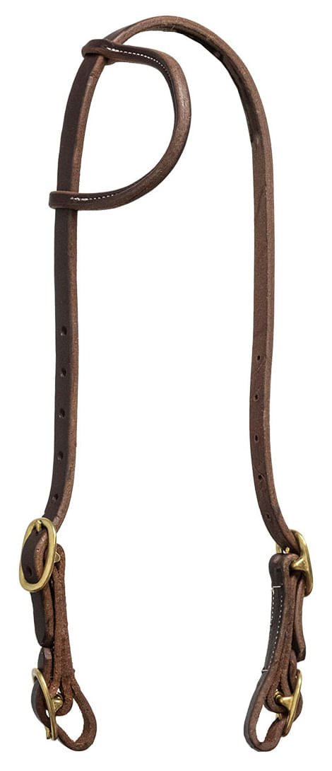 Poplar Head Saddlery Oiled Harness Leather One Ear Headstall with Easy - Change Buckle Ends - Jeffers - Horse Supplies > Horse Tack > Bridles & Headstalls