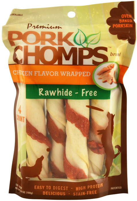 Pork Chomps Twists, Roasted Chicken - Jeffers - Dog Supplies > Dog Treats