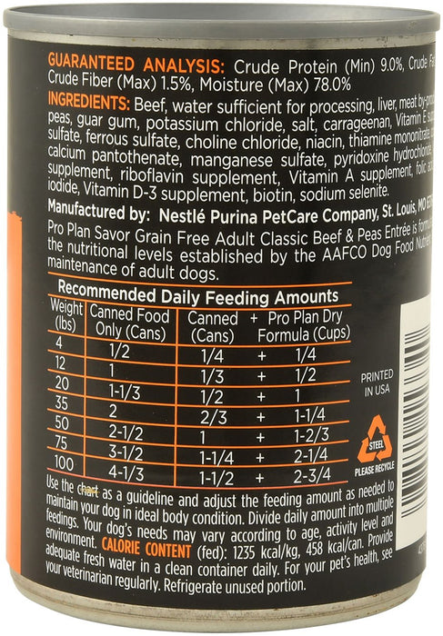 Pro Plan Savor Grain Free Canned Dog Food, Beef and Peas, 13 oz - Jeffers - Dog Supplies > Dog Food > Wet Dog Food