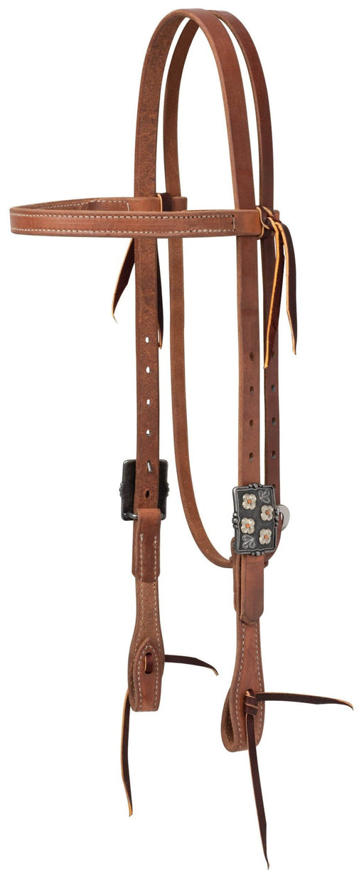 ProTack Silver Flower Browband Headstall - Jeffers - Horse Supplies > Horse Tack > Bridles & Headstalls