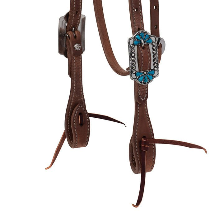 Weaver ProTack Turquoise Flower Browband Headstall