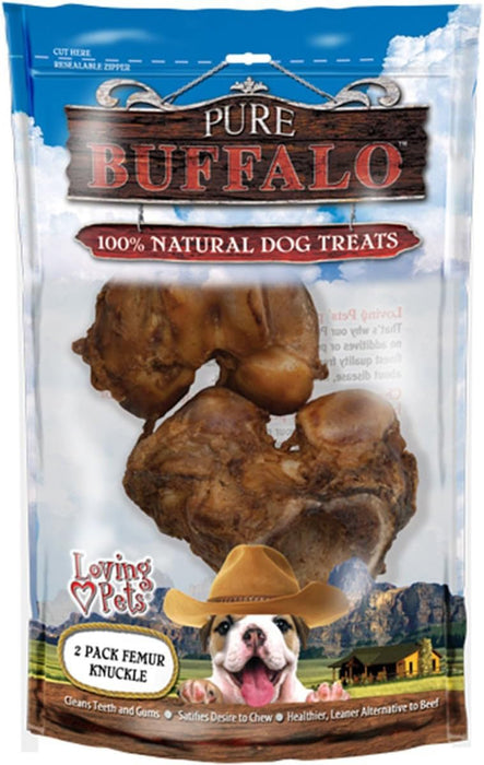 Pure Buffalo Meaty Femur Knuckle, 2 PK - Jeffers - Dog Supplies > Dog Treats > Bones