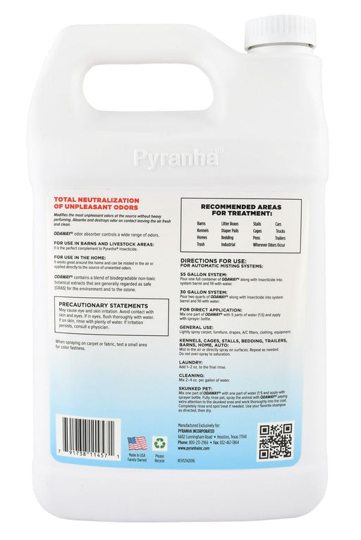 Pyranha Odaway Concentrate, Gallon - Jeffers - Farm & Ranch Supplies > Cleaning Supplies