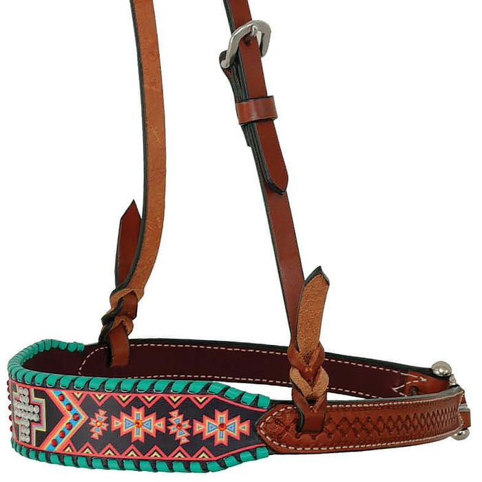 Rafter T Aztec & Cross Horse Noseband - Jeffers - Horse Supplies > Horse Tack