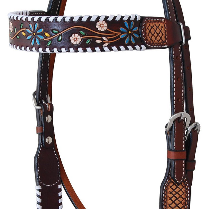 Rafter T Floral Vine Browband Headstall