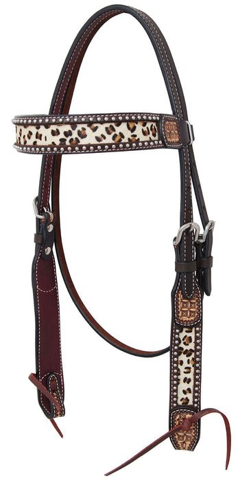 Rafter T Leopard Browband Headstall - Jeffers - Horse Supplies > Horse Tack > Bridles & Headstalls