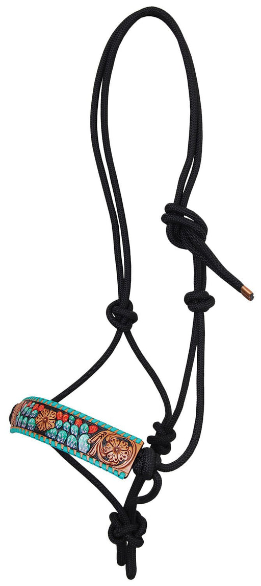 Rafter T Painted Rope Halters with Leather Overlay - Jeffers - Horse Supplies > Horse Tack